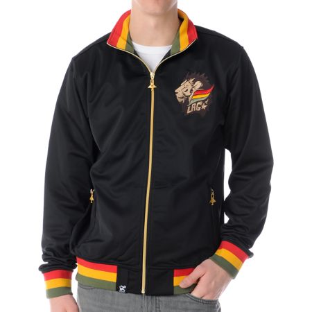 LRG Ragga Tunes Black & Rasta Track Jacket