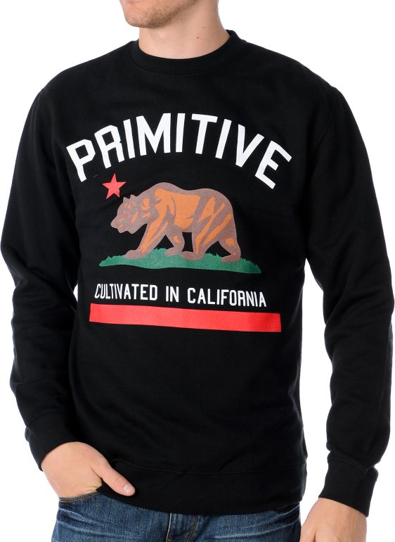 Primitive Cultivated Black Fleece Crew Neck Sweatshirt