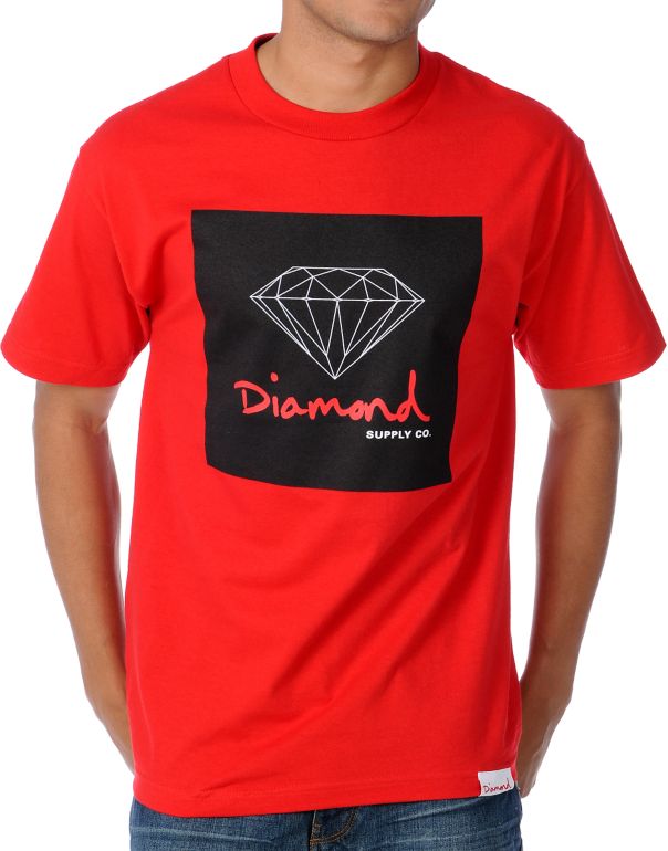 Diamond Supply OG Sign Red Tee Shirt