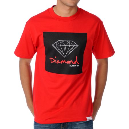 Diamond Supply OG Sign Red Tee Shirt