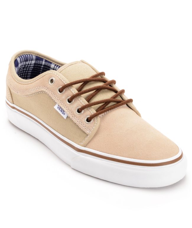 Vans Shoes Chukka Low Tan & White Skate Shoe