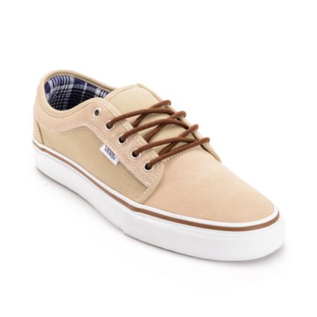 Vans Shoes Chukka Low Tan & White Skate Shoe