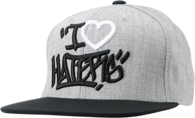 DGK Tag I Heart Haters Grey & Black Snapback Hat