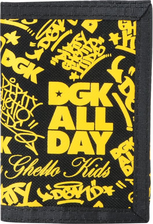 DGK Classic Black & Yellow Tri-Fold Wallet