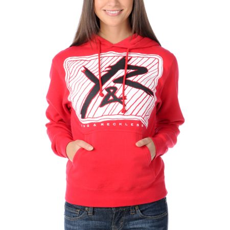 Young & Reckless Girls 80s Red Pullover Hoodie
