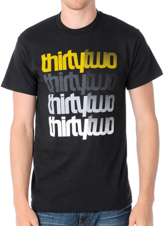 Thirtytwo Stacker Black & Gold Tee Shirt