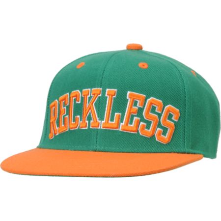 Young & Reckless Block Green & Orange Snapback Hat