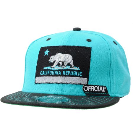 Official Cali Teal & Black Snapback Hat