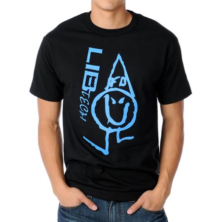 Lib Tech Poly FD Logo Black & Blue Tee Shirt