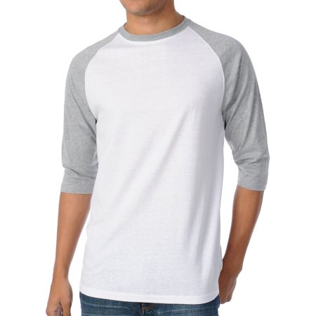 Zine 2nd Inning White & Grey Baseball Tee Shirt