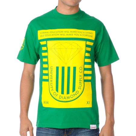 Diamond Supply University Kelly Green Tee Shirt