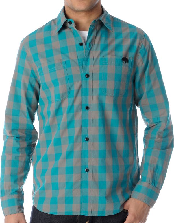 The Hundreds Lassen Turquoise Button Up Shirt