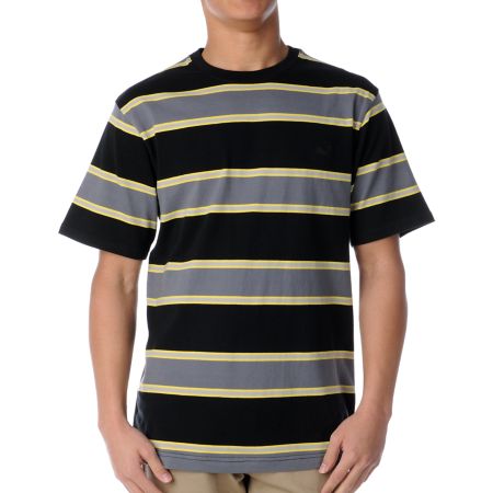 The Hundreds Isle Black Stripe Knit Tee Shirt 