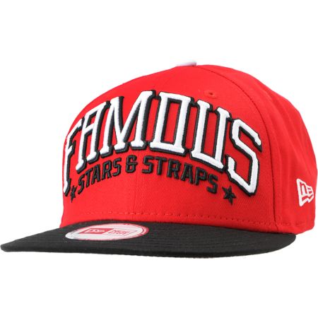 Famous Stars & Straps League Red & Black New Era Snapback Hat