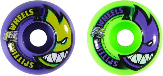 Spitfire F1 Big Head Mashup 51mm Purple & Green Skateboard Wheels