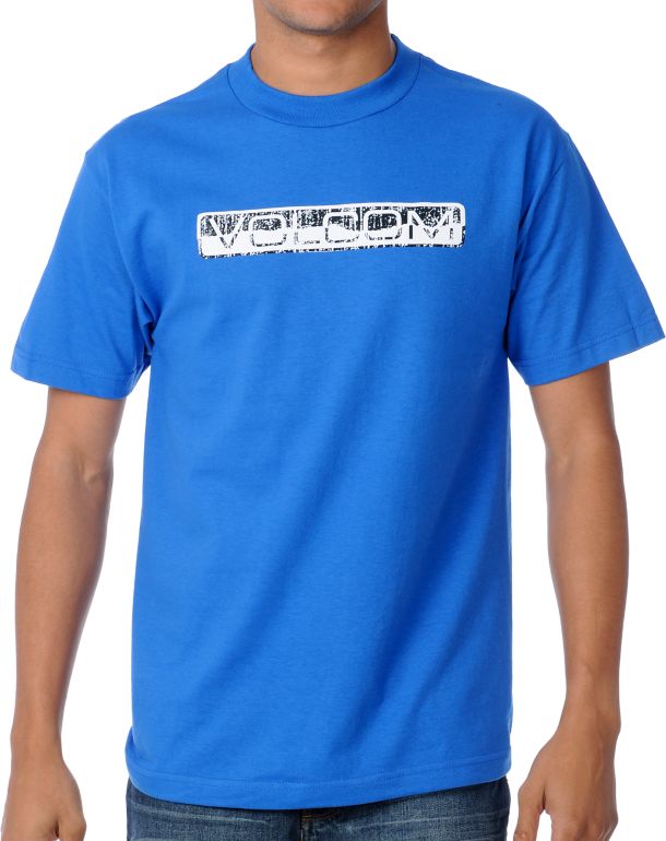 Volcom Bar Graph Blue Tee Shirt