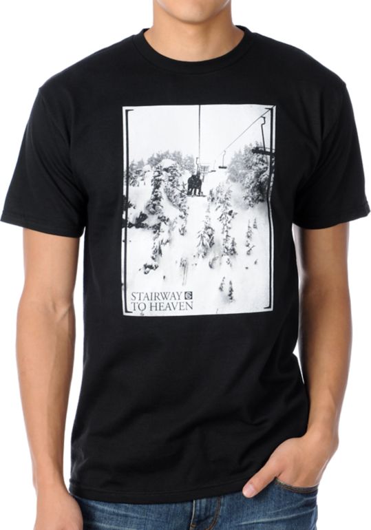 Casual Industrees Stairway To Heaven Black Tee Shirt
