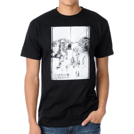 Casual Industrees Stairway To Heaven Black Tee Shirt