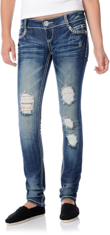Almost Famous Janelle Medium Blue Girls Skinny Jeans