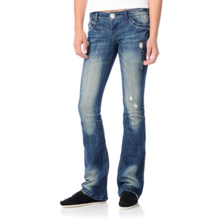 Almost Famous Kathleen Navy Bootcut Jeans