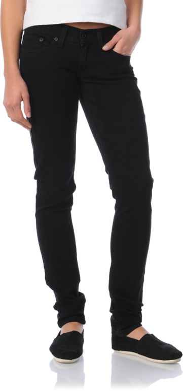 Levis 524 Too Superlow Black Pressed Skinny Jeans