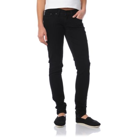 Levis 524 Too Superlow Black Pressed Skinny Jeans