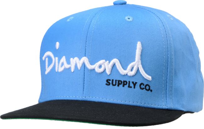 Diamond Supply OG Logo Blue & Black Snapback Hat