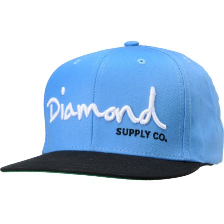 Diamond Supply OG Logo Blue & Black Snapback Hat