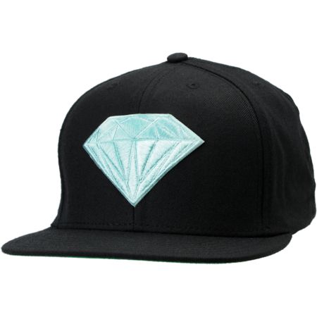 Diamond Supply Emblem Black & Blue Snapback Hat