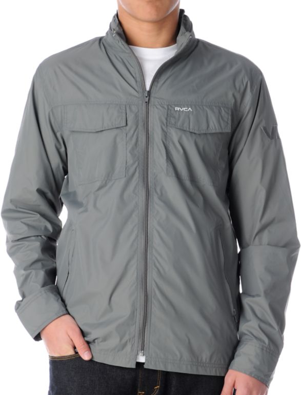 RVCA Bay Breaker Grey Windbreaker Jacket