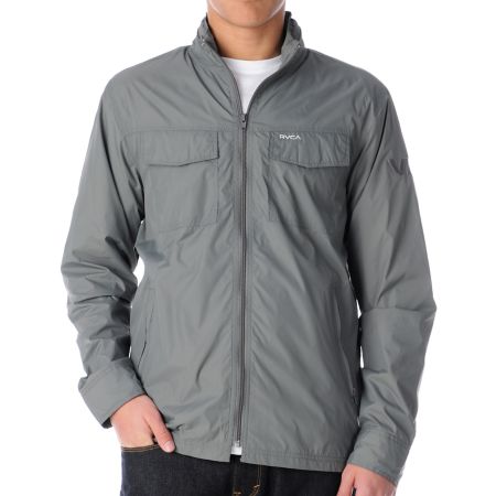 RVCA Bay Breaker Grey Windbreaker Jacket