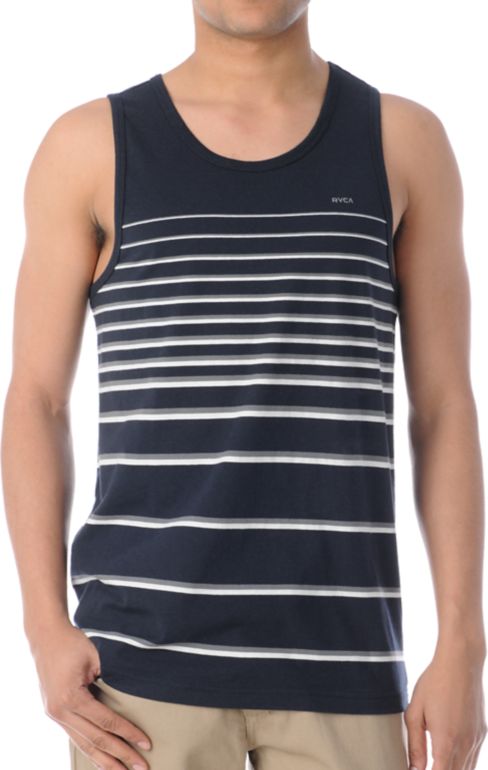 RVCA Charter Navy Stripes Tank Top