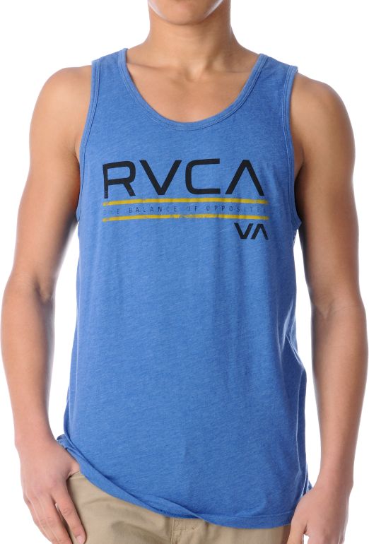 RVCA Distressed Blue Tank Top