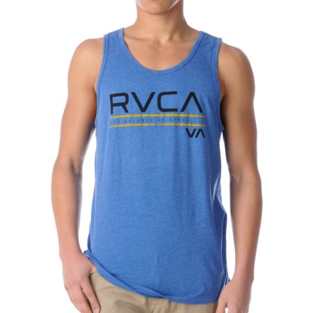 RVCA Distressed Blue Tank Top