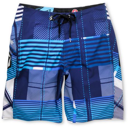 Volcom Gunshot Navy Blue Plaid 21 Board Shorts