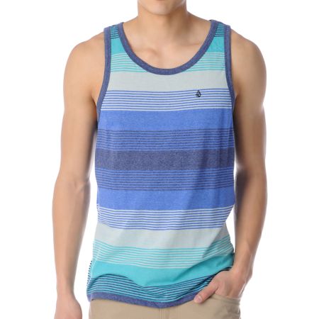 Volcom Merge Blue Stripe Tank Top 
