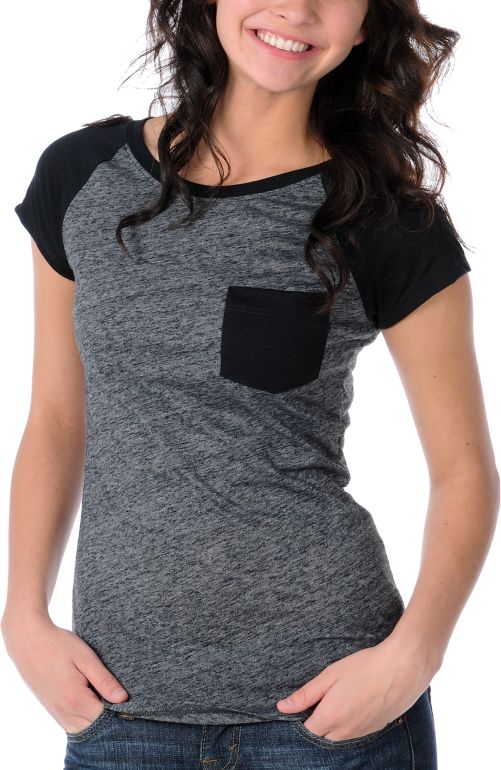 Empyre Petra Charcoal Tail Cap Sleeve Shirt