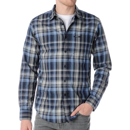 RVCA Cationic Navy Blue Long Sleeve Button Up Shirt