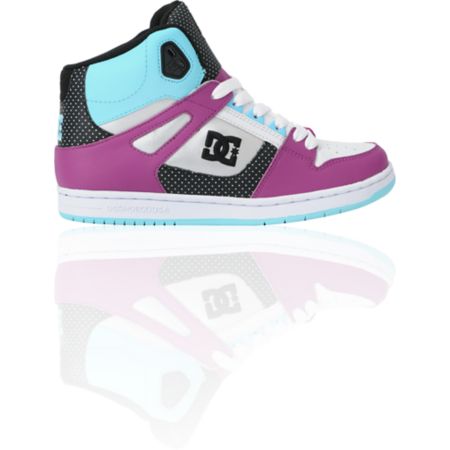 DC Shoes Girls Rebound Hi Ocean Blue & White Shoe