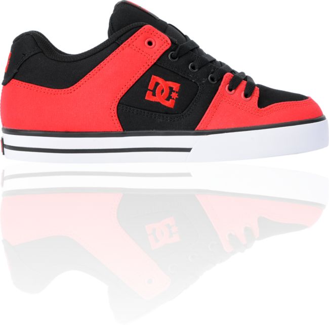 DC Pure TX Red & Black Canvas Skate Shoe