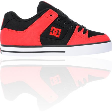DC Pure TX Red & Black Canvas Skate Shoe