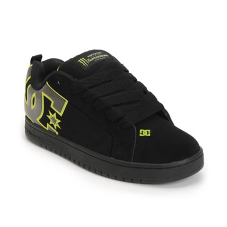 DC x Monster Court Graffik SX Black & Lime Skate Shoe