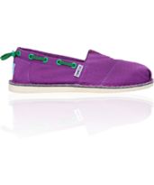 Toms Bimini Stitchout Girls Purple Canvas Shoes