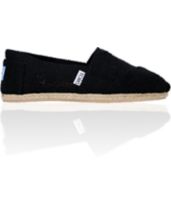 Toms Classics Freetown Perforated Black Canvas Girls Slip On Shoe