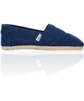 Toms Classics Freetown Perforated Blue Canvas Girls Slip On Shoe