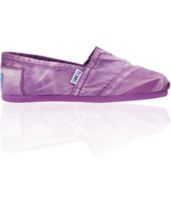 Toms Classics Purple Palmetto Canvas Girls Slip On Shoe