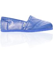 Toms Classics Blue Palmetto Canvas Girls Slip On Shoe
