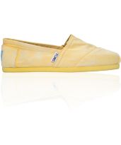 Toms Classics Yellow Palmetto Canvas Girls Slip On Shoe