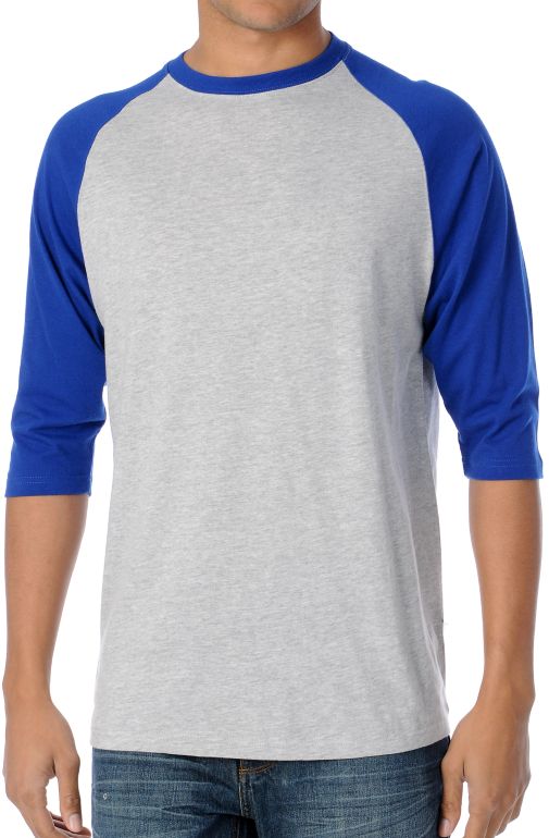 Zine 2nd Inning Grey & Blue Baseball Tee Shirt