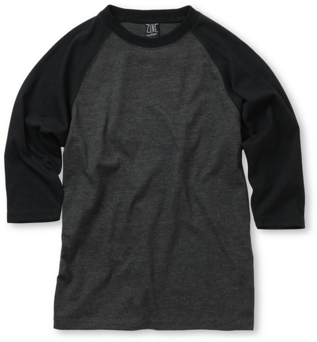 Zine 2nd Inning Black & Charcoal Boys Baseball Tee Shirt